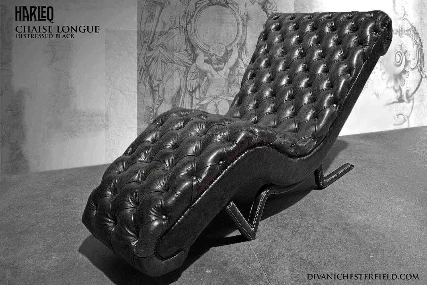 poltrona lounge modello chaise longue lux design chesterfield bottoni seduta pelle